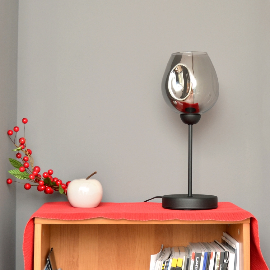 Eπιτραπέζια λάμπα LILI 1xE27/15W/230V μαύρο/γκρι