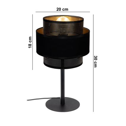 Eπιτραπέζια λάμπα NESS 1xE27/60W/230V μαύρο