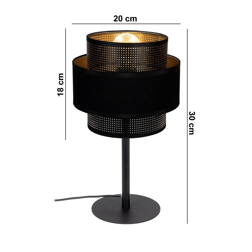 Eπιτραπέζια λάμπα NESS 1xE27/60W/230V μαύρο