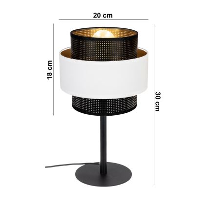 Eπιτραπέζια λάμπα NESS 1xE27/60W/230V μαύρο/λευκό