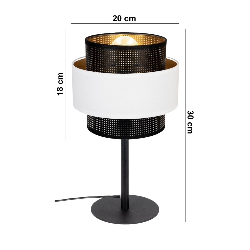 Eπιτραπέζια λάμπα NESS 1xE27/60W/230V μαύρο/λευκό