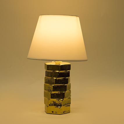 Eπιτραπέζιο φωτιστικό 1xE14/40W/230V λευκό/χρυσό