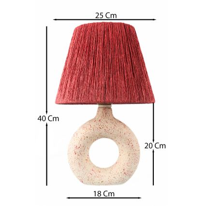 Eπιτραπέζιο φωτιστικό 1xE27/40W/230V λευκό/κόκκινο