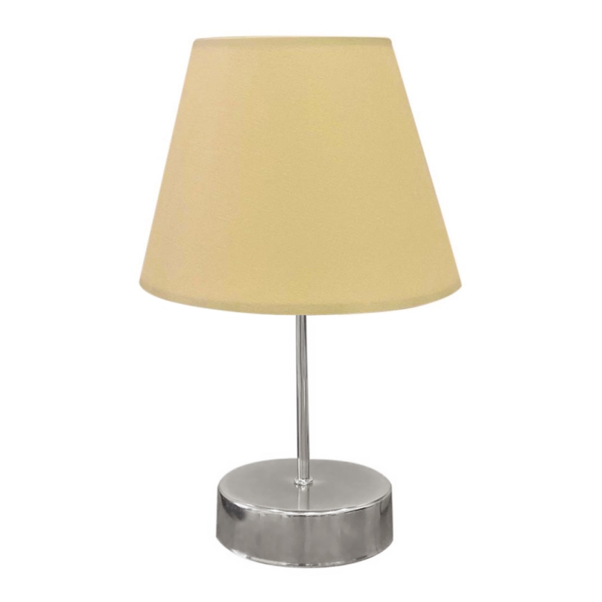 Eπιτραπέζιο φωτιστικό 1xE27/60W/230V μπεζ/γυαλιστερό χρώμιο
