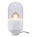 Eπιτραπέζιο φωτιστικό ASEL 1xE27/25W/230V μάρμαρο λευκό