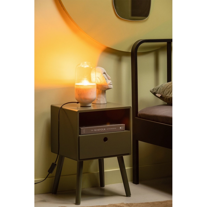 Eπιτραπέζιο φωτιστικό ASEL 1xE27/25W/230V μάρμαρο λευκό