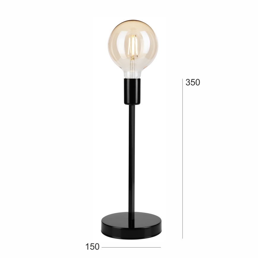 Eπιτραπέζιο φωτιστικό ASTRID 1xE27/60W/230V γυαλιστερό μαύρο