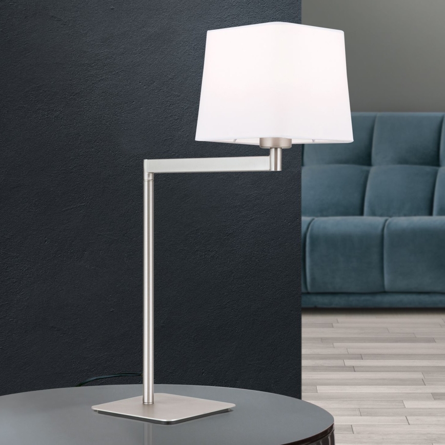 Eπιτραπέζιο φωτιστικό CARLTON 1xE27/40W/230V λευκό/ματ χρώμιο