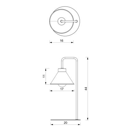 Eπιτραπέζιο φωτιστικό DEMET 1xE27/15W/230V μαύρο/χρυσό