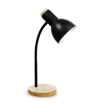 Eπιτραπέζιο φωτιστικό MARMA 1xE27/60W/230V μαύρο/Καουτσουκόδεντρο