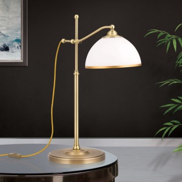Eπιτραπέζιο φωτιστικό OLD LAMP 1xE27/40W/230V 65 cm λευκό/ορείχαλκος