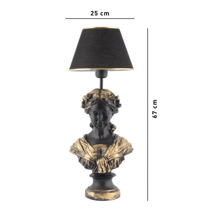 Eπιτραπέζιο φωτιστικό OPELYA 1xE27/40W/230V μαύρο/χρυσό