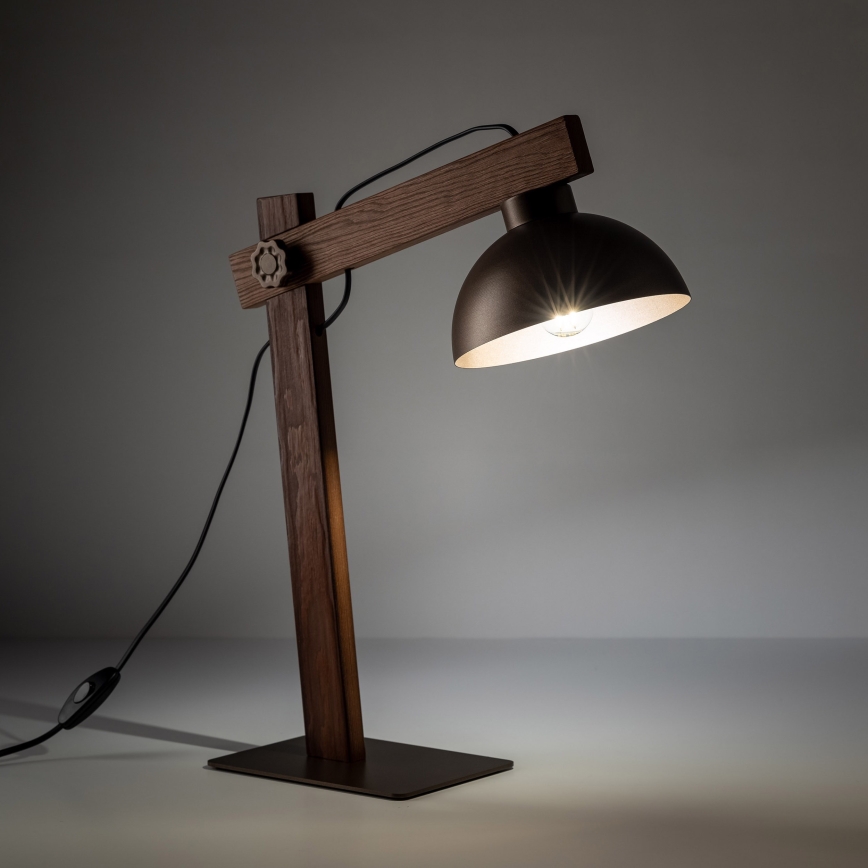 Eπιτραπέζιο φωτιστικό OSLO 1xE27/15W/230V καρυδιά/καφέ