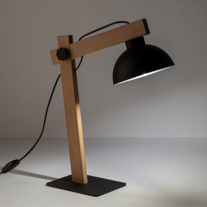 Eπιτραπέζιο φωτιστικό OSLO 1xE27/15W/230V πεύκο/μαύρο