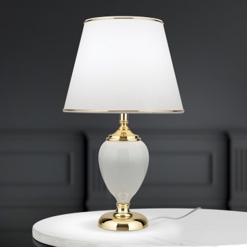 Eπιτραπέζιο φωτιστικό OVUM 1xE27/40W/230V 48 cm ceramics λευκό/χρυσό
