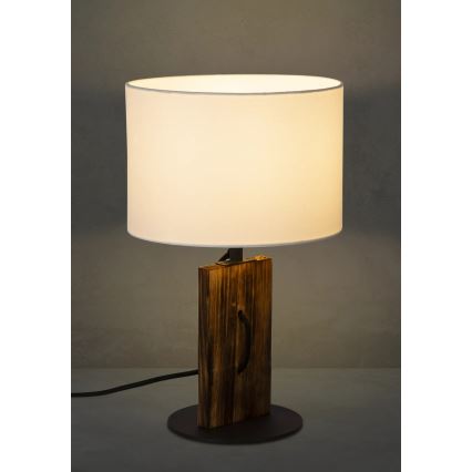 Eπιτραπέζιο φωτιστικό PINUS 1xE27/40W/230V λευκό/ξύλο