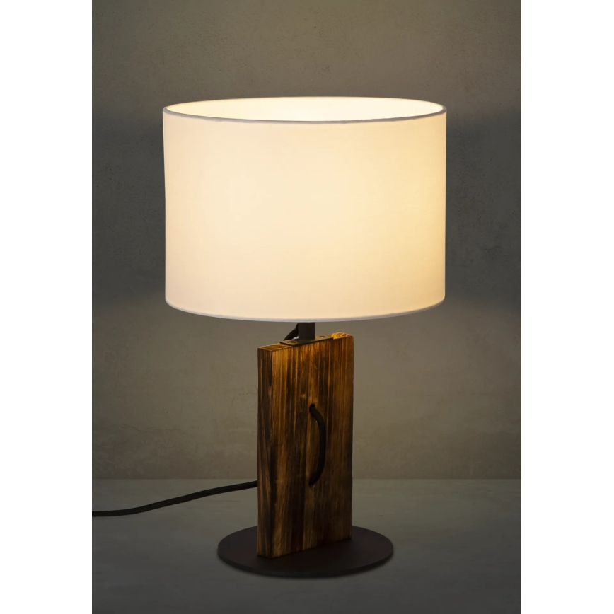 Eπιτραπέζιο φωτιστικό PINUS 1xE27/40W/230V λευκό/ξύλο
