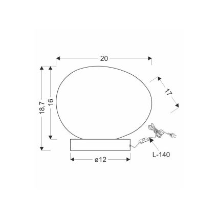 Eπιτραπέζιο φωτιστικό STONES 1xE27/40W/230V