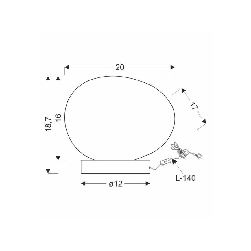Eπιτραπέζιο φωτιστικό STONES 1xE27/40W/230V