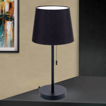 Eπιτραπέζιο φωτιστικό with USB port LUDWIG 1xE27/40W/230V 50 cm μαύρο