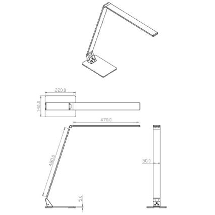 Fabas 3265/30/212 - Επιτραπέζια λάμπα dimming LED WASP LED/12W/230V 3000/4000/5000K ματ χρώμιο