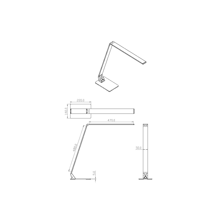 Fabas Luce 3265-30-101 - Ρυθμιζόμενο LED επιτραπέζιο φωτιστικό WASP LED/12W/230V 3000/4000/5000K μαύρο