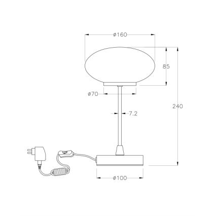 Fabas Luce 3339-30-178 -Επιτραπέζιο φωτιστικό ντιμαριζόμενο αφής JAP LED/5W/230V ματ χρώμιο