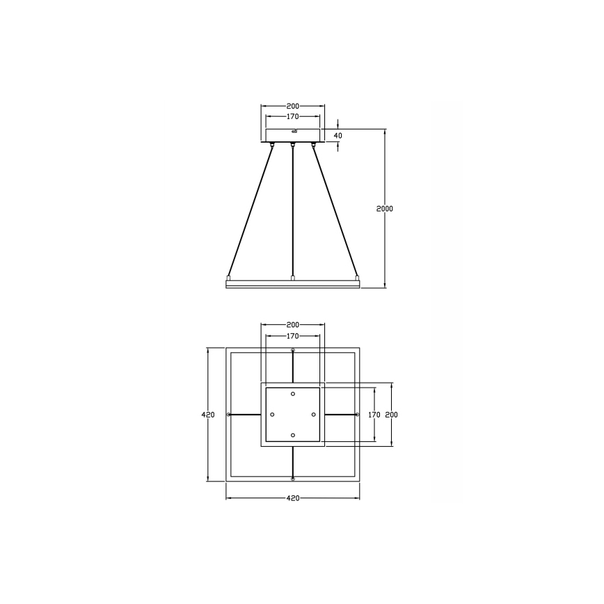 Fabas Luce 3394-40-225 - Led Dimmable κρεμαστό φωτιστικό οροφής BARD LED/39W/230V χρυσαφί
