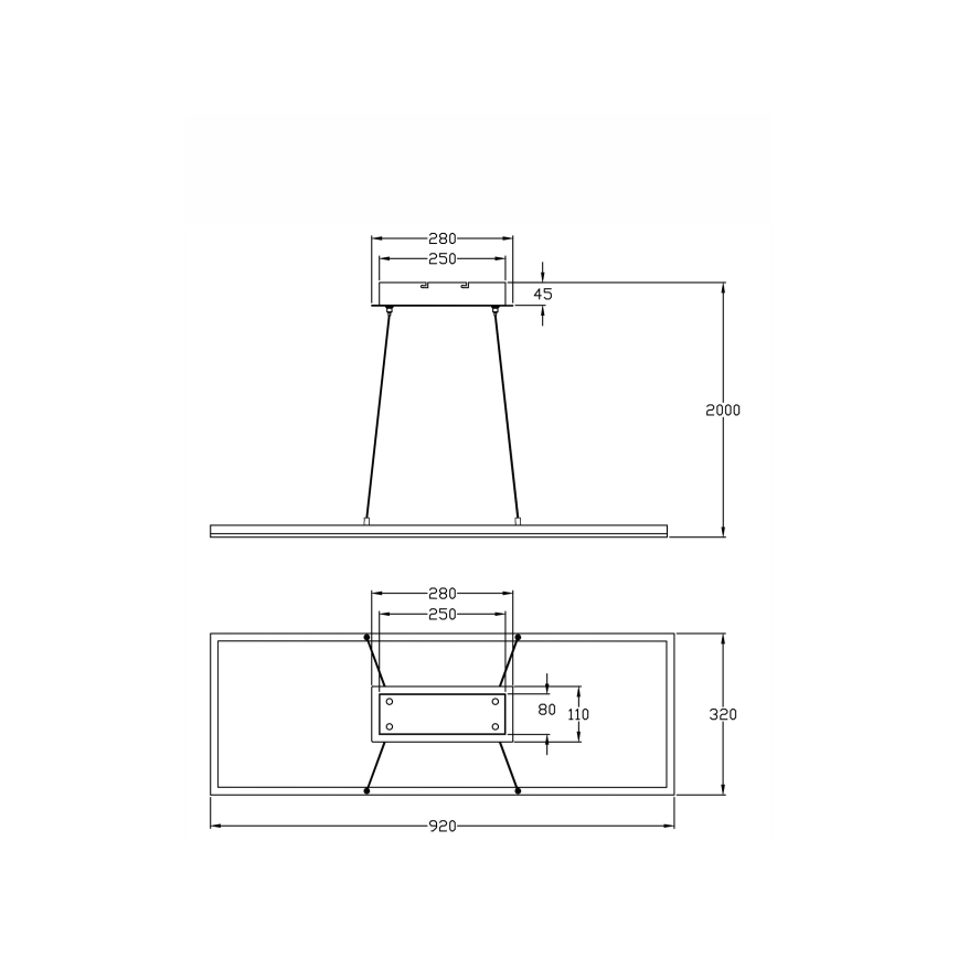 Fabas Luce 3394-45-282 - Led Dimmable κρεμαστό φωτιστικό οροφής BARD LED/52W/230V 3000K ανθρακί