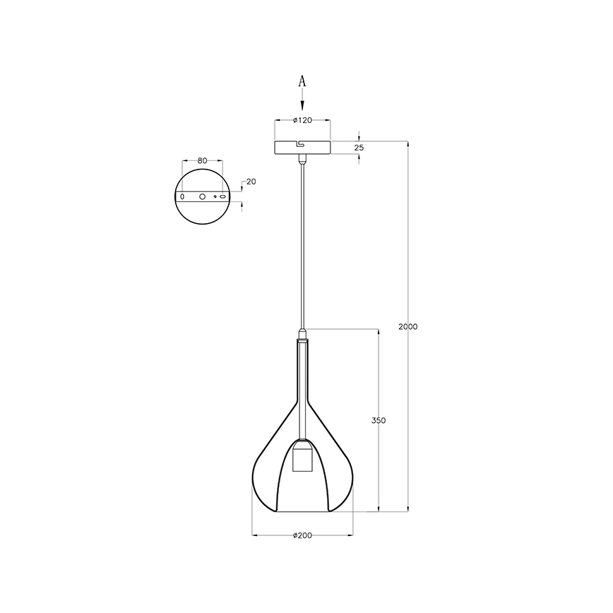 Fabas Luce 3481-40-241 - Πολύφωτο με συρματόσχοινο LILA 1xE27/40W/230V διαφανής