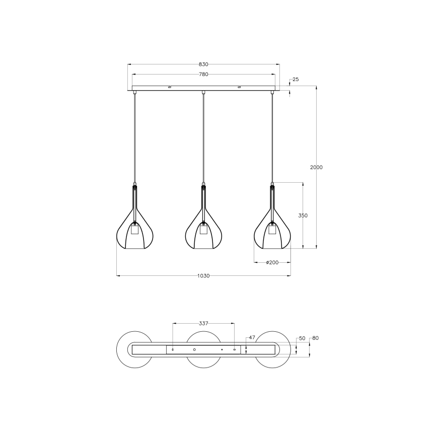 Fabas Luce 3481-48-297 - Πολύφωτο με συρματόσχοινο LILA 3xE27/40W/230V διαφανής/χρυσαφί/γκρι