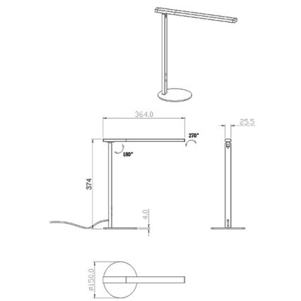 Fabas Luce 3550-30-101 - LED Επιτραπέζιο φωτιστικό ντιμαριζόμενο αφής LED IDEAL LED/10W/230V 3000-6000K μαύρο