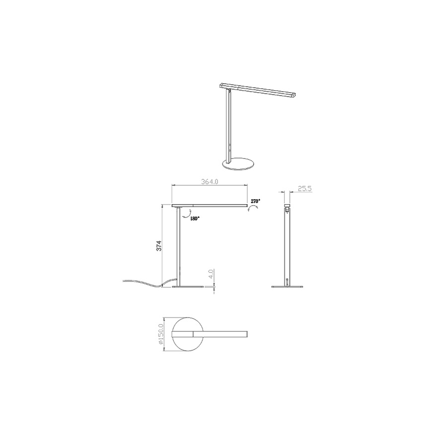 Fabas Luce 3550-30-101 - LED Επιτραπέζιο φωτιστικό ντιμαριζόμενο αφής LED IDEAL LED/10W/230V 3000-6000K μαύρο
