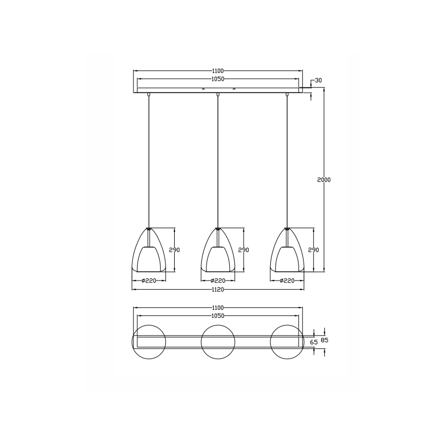 Fabas Luce 3673-48-125 - Πολύφωτο με συρματόσχοινο BRITTON 3xE27/40W/230V χρυσαφί