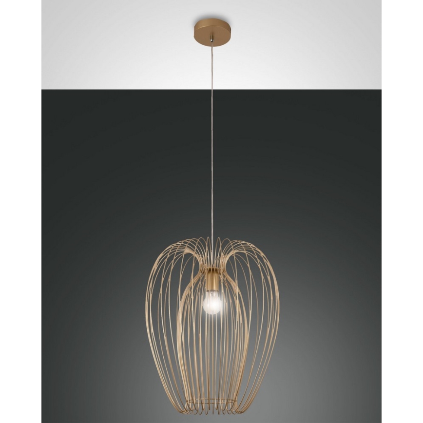 Fabas Luce 3677-45-225 - Κρεμαστό φωτιστικό CAMP 1xE27/40W/230V χρυσαφί