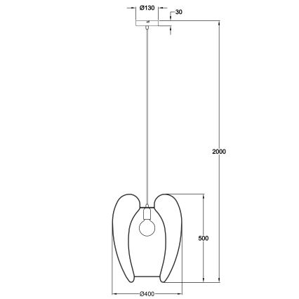 Fabas Luce 3677-45-225 - Κρεμαστό φωτιστικό CAMP 1xE27/40W/230V χρυσαφί