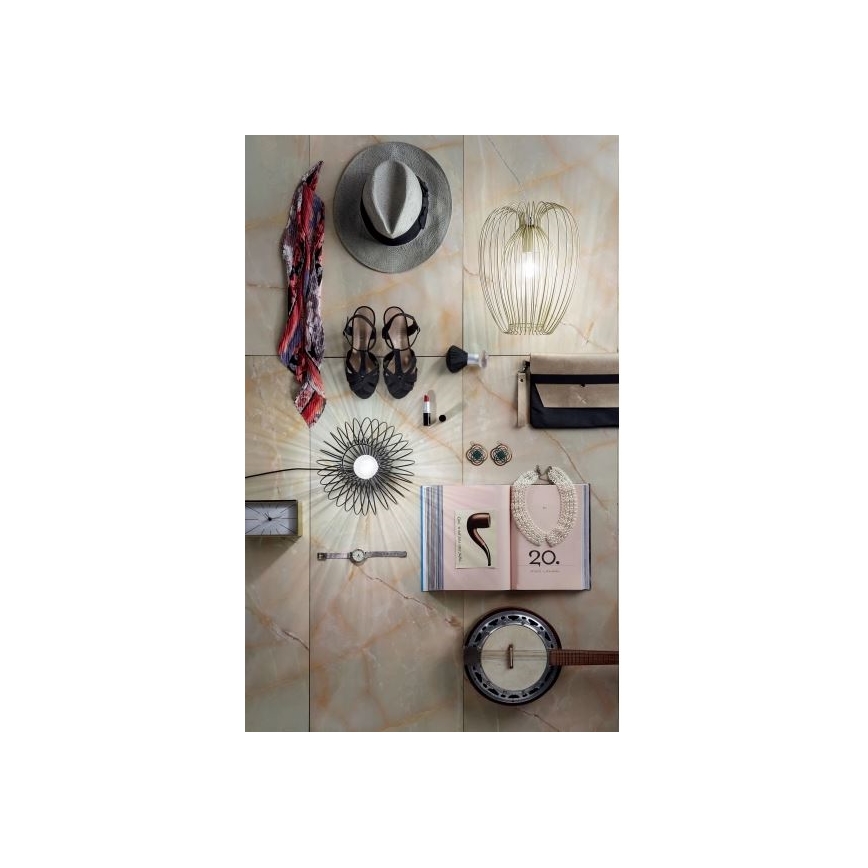 Fabas Luce 3677-45-225 - Κρεμαστό φωτιστικό CAMP 1xE27/40W/230V χρυσαφί
