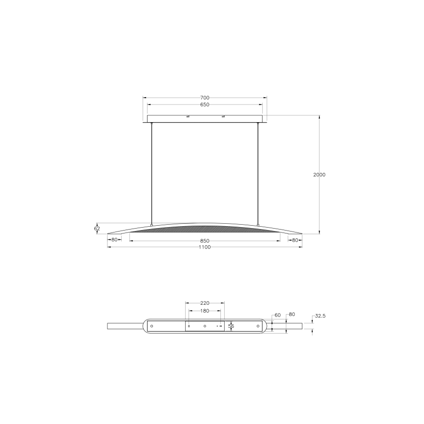 Fabas Luce 3697-40-102 - Led Dimmable κρεμαστό φωτιστικό οροφής CORDOBA LED/36W/230V λευκό/ξύλο