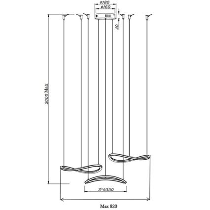 Fabas Luce 3711-47-102 -  Κρεμαστό φωτιστικό οροφής LED TIRRENO LED/50W/230V