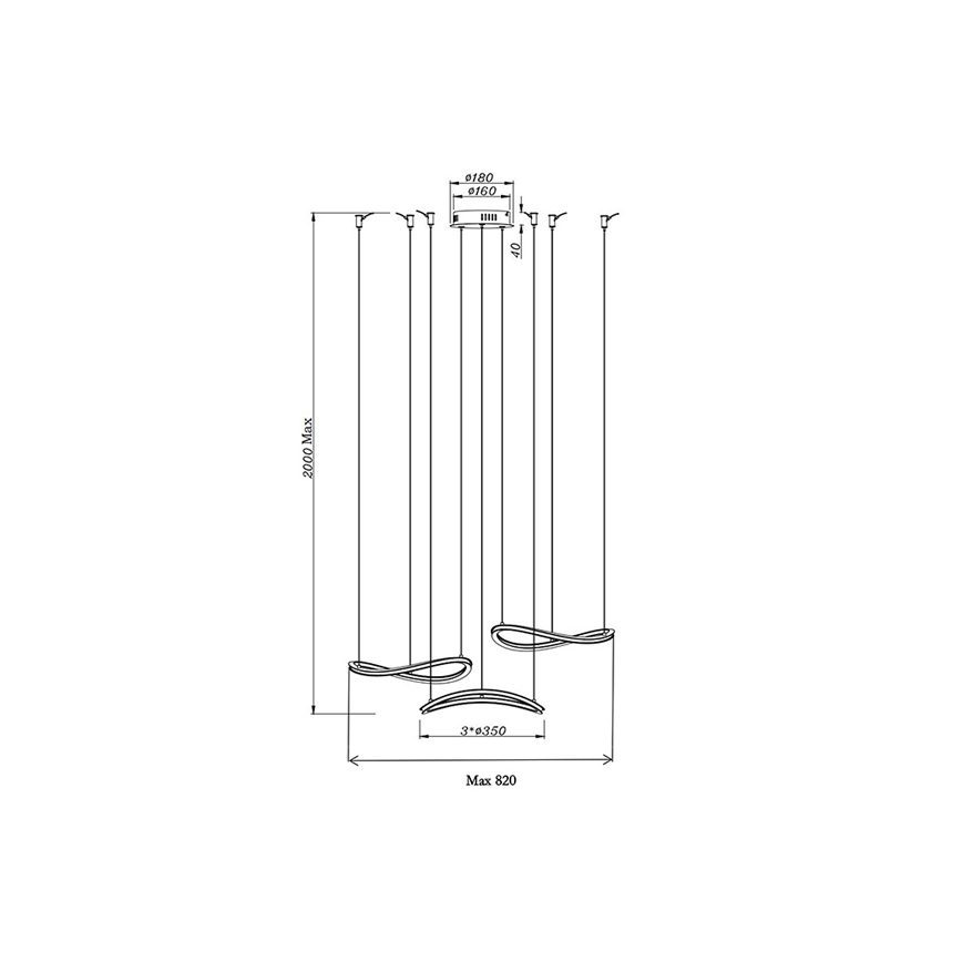Fabas Luce 3711-47-102 -  Κρεμαστό φωτιστικό οροφής LED TIRRENO LED/50W/230V