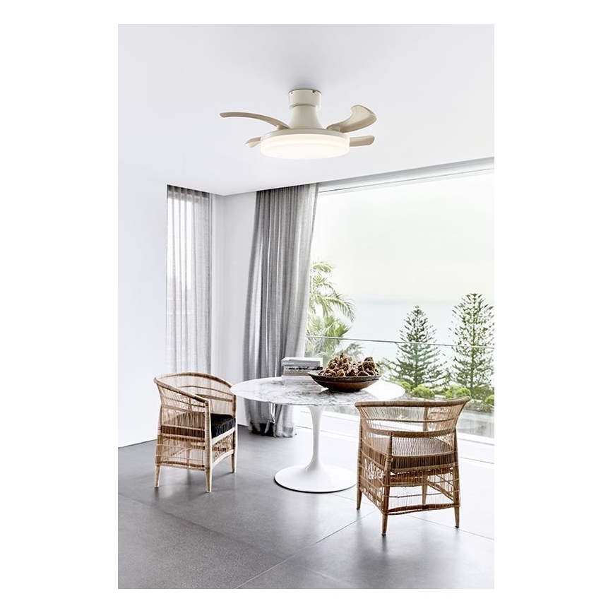 FANAWAY 210664 - Ανεμιστήρας οροφής LED ντιμαριζόμενος ORBIT LED/25W/230V μπεζ/λευκό + τηλεχειριστήριο