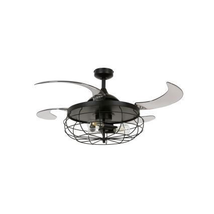 FANAWAY 212920 - LED Οροφής Ανεμιστήρας INDUSTRI 3xE27/4W/230V μαύρο + τηλεχειριστήριο