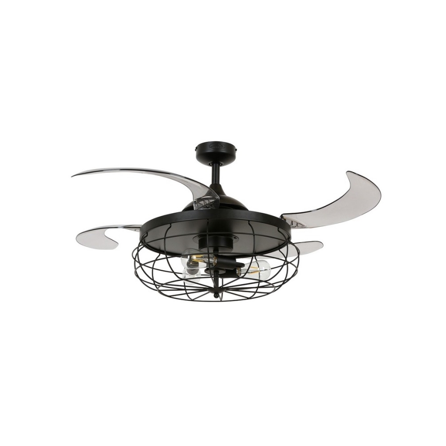 FANAWAY 212920 - LED Οροφής Ανεμιστήρας INDUSTRI 3xE27/4W/230V μαύρο + τηλεχειριστήριο