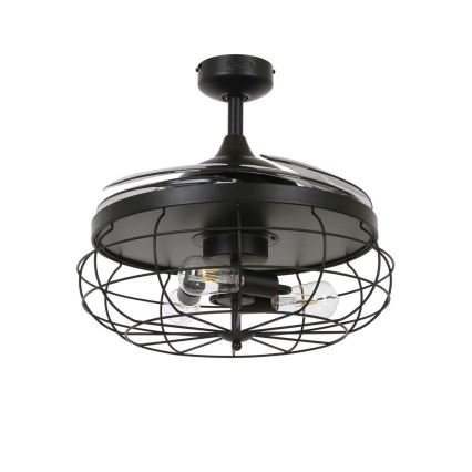 FANAWAY 212920 - LED Οροφής Ανεμιστήρας INDUSTRI 3xE27/4W/230V μαύρο + τηλεχειριστήριο