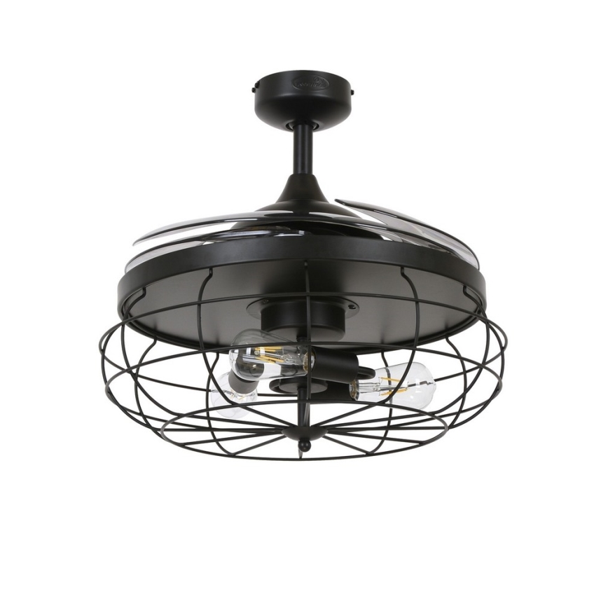 FANAWAY 212920 - LED Οροφής Ανεμιστήρας INDUSTRI 3xE27/4W/230V μαύρο + τηλεχειριστήριο