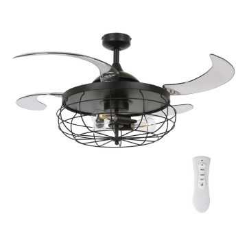 FANAWAY 212920 - LED Οροφής Ανεμιστήρας INDUSTRI 3xE27/4W/230V μαύρο + τηλεχειριστήριο