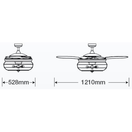 FANAWAY 212921 - LED Ανεμιστήρας οροφής INDUSTRI 3xE27/4W/230V καφέ + τηλεχειριστήριο