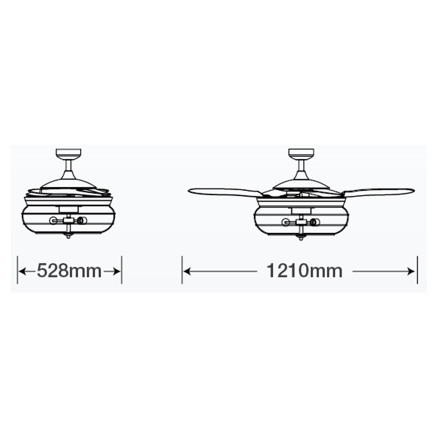 FANAWAY 212921 - LED Ανεμιστήρας οροφής INDUSTRI 3xE27/4W/230V καφέ + τηλεχειριστήριο