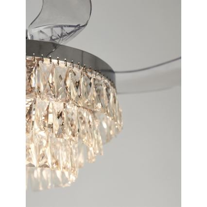 FANAWAY 212923 - Ανεμιστήρας οροφής LED VEIL 6xE14/4,5W/230V γυαλιστερό χρώμιο + τηλεχειριστήριο