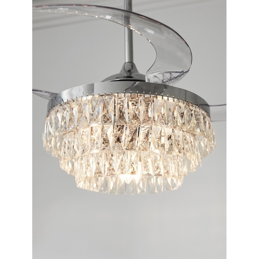 FANAWAY 212923 - Ανεμιστήρας οροφής LED VEIL 6xE14/4,5W/230V γυαλιστερό χρώμιο + τηλεχειριστήριο
